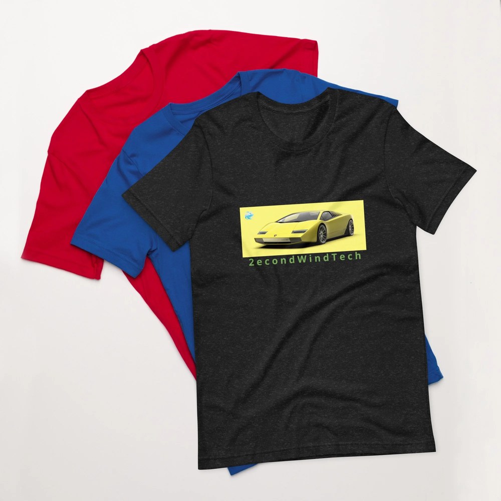 Le Tee Standard — tee 2econdWind noir chiné avec graphique voiture